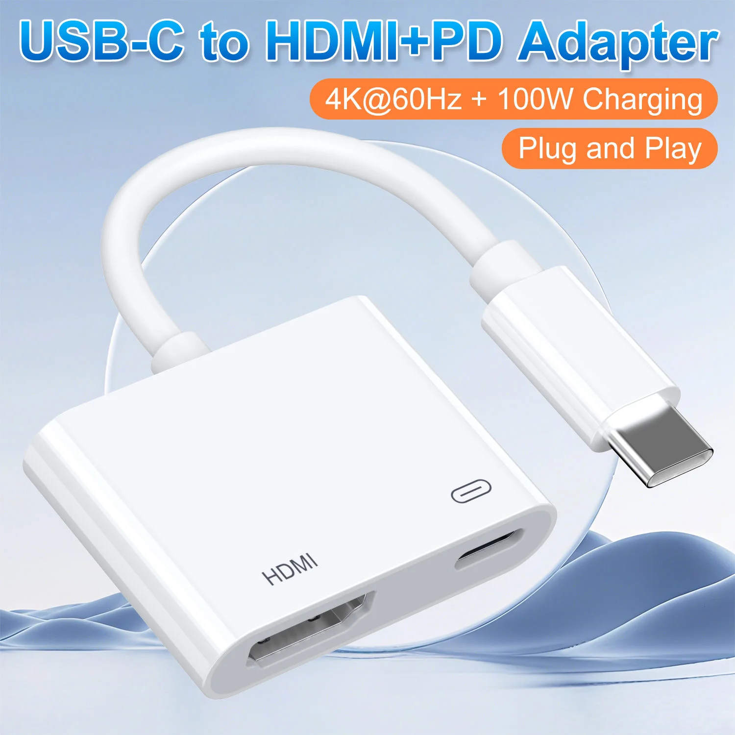 Lightning to Digital HDTV 2-in-1 Adapter Digital AV Adapter 4K Sync Screen Connector For iPhone 14 Pro 13 12 to HDTV Projector Monitor