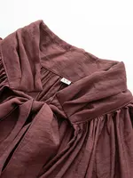 NLZGMSJ Bow DecorationLoose Long Sleeved Blouses For Women New Fashion Ruffle Edge Shirts and Blouses Woman Top - Image 4