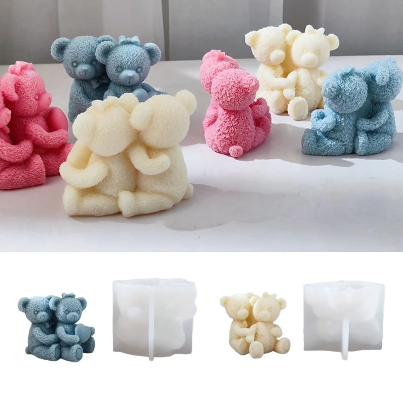 

Lovers Bear Decoration Silicone Mold Epoxy Resin DIY Decoration Making Soap Melt Resin Clay Home Decorations