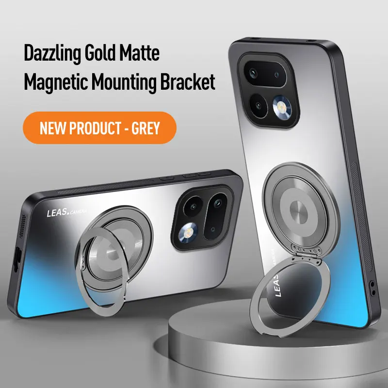 Magnetic Holder Case with Matte Skin-Feeling and AG Lens Protection - Hard Cover Bumper