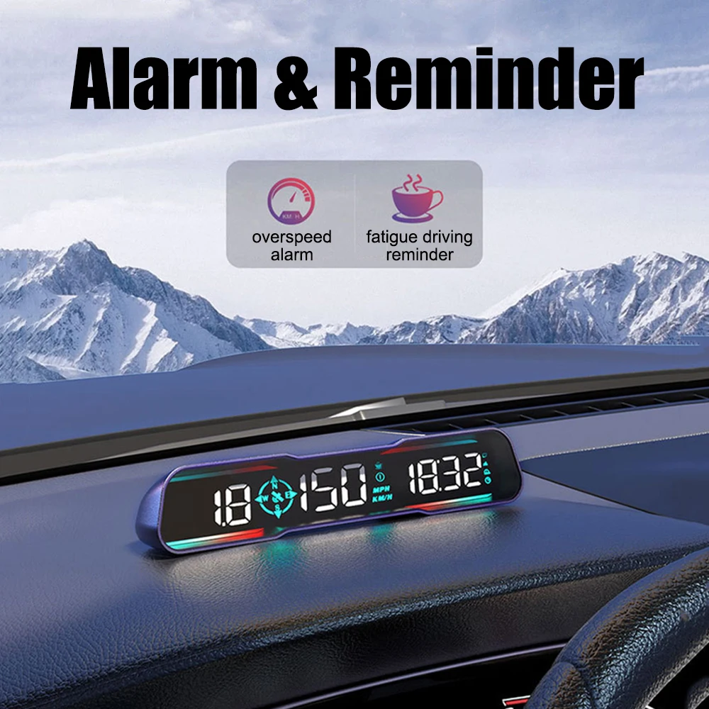 ڵ ׼ Ʈ  ˶ δ 跮 ӵ ð ħ KM/H MPH 跮 ڵ GPS  ÷ G19 HUD