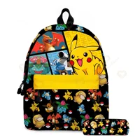2 pz/set Anime Pikachu Pokemon Stampa Zaino Scuola Pikachu Ragazzi Ragazze Moda Laptop Zaino di Grande Capacità per I Regali 23
