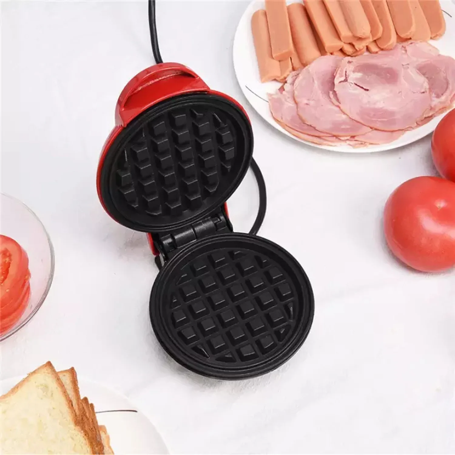 110V Waffle Maker Donut Oven Baking Machine Flat Pan Mini Bubble Barbecue Egg Pancake Home Appliance Sandwich Maker