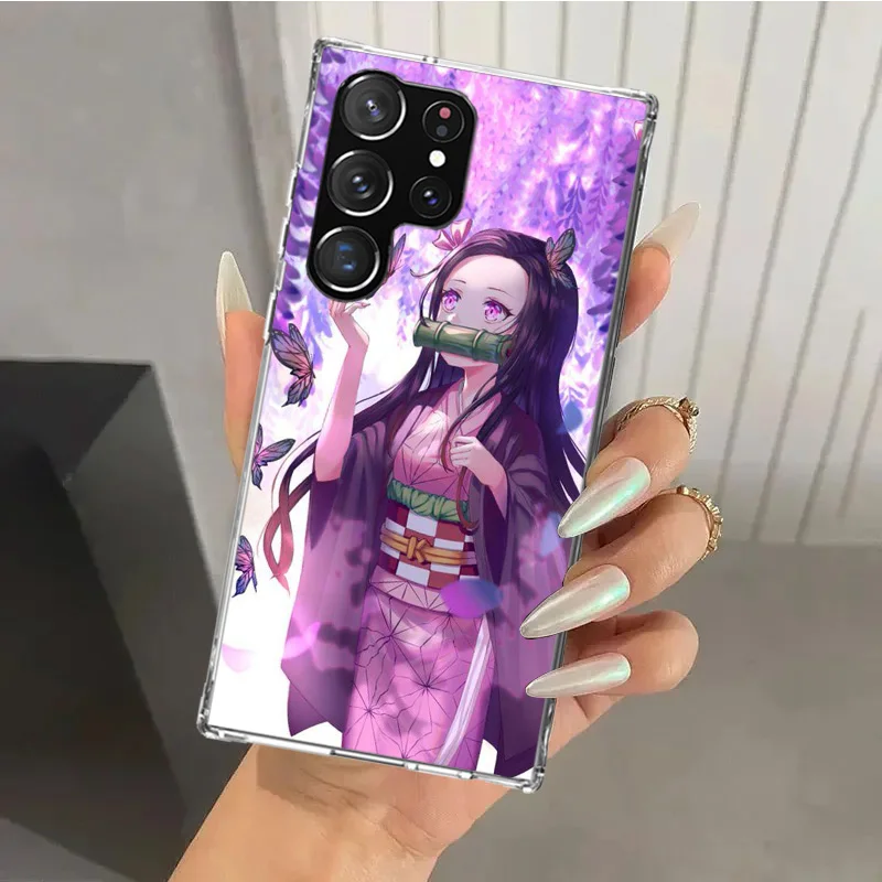 thumbnail image 1 of Funda de teléfono Demon Slayer Kamado Nezuko para Samsung Galaxy S24 S23 S22 S21 Ultra S20 FE S10 Plus S10E S9 S8 + S7 Edge con estampado suave, 1 of 5