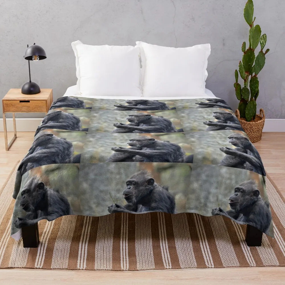 

Chimpanzee Throw Blanket Decoratives bed plaid Bed Blankets