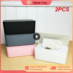 2PCS Wet Wipes Dispenser Holder with Lid Dustproof Tissue Storage Box for Home Office C6UF