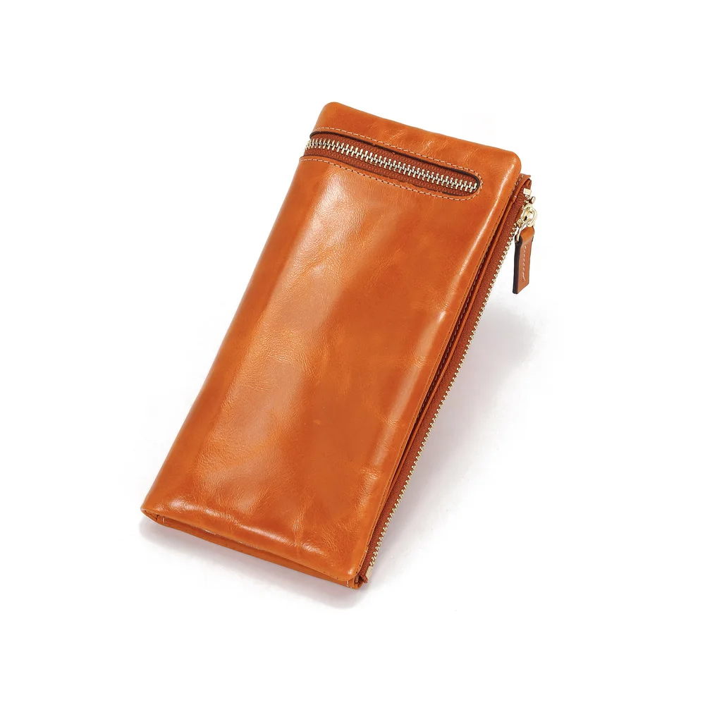 Women's wallet leather long multi-card large-capacity clutch bag RFID anti-theft brush mobile phone bag clutch bag