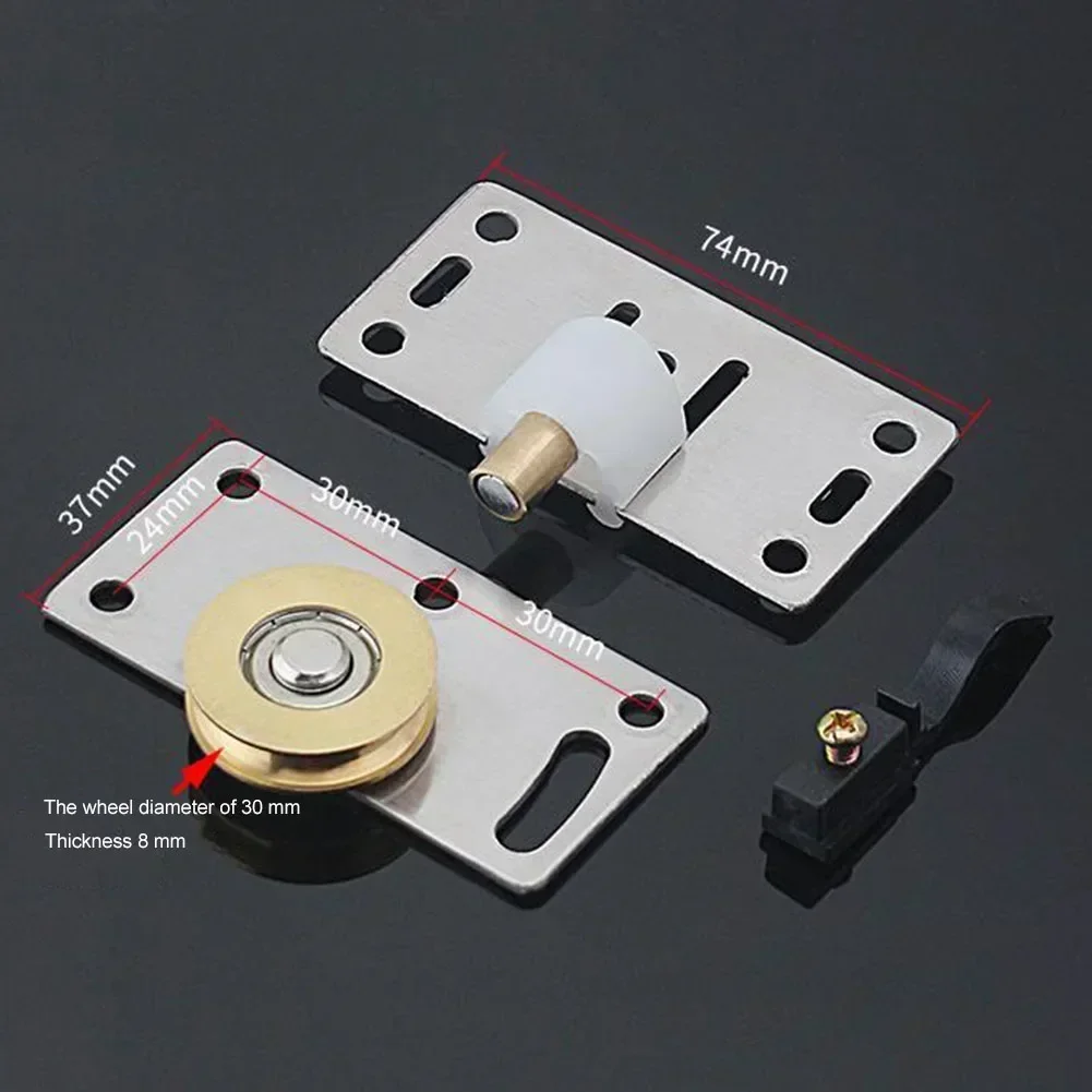 Stainless Steel Pulley Heavy Duty Sliding Door Wheels Pulleys Rollers Runners For Cupboard Cabinet Funiture Accessories 1set sliding door roller shower room pulley sliding door pulley
