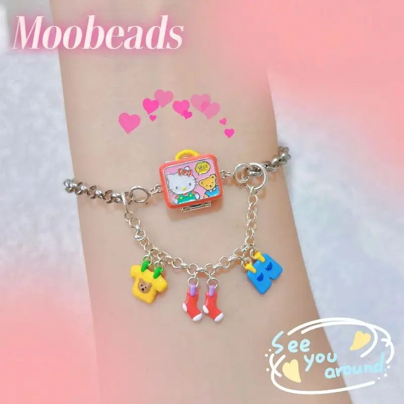 

Hello Kitty Sanrio Плюшевые Милые Мультяшные Diy бусины аксессуары для чемоданов аниме плюшевые игрушки для девочек подарок на день рождения