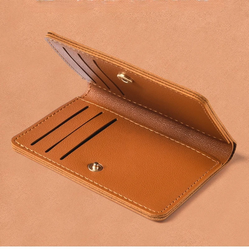 Compact Ultra-Slim PU Leather Card Holder Wallet