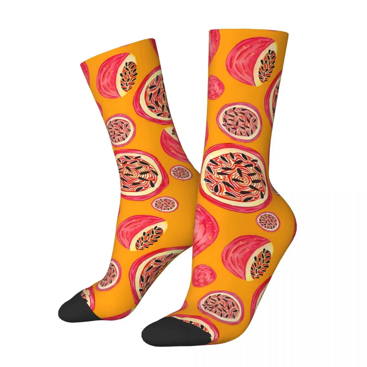 

Passion Fruit Funny Men's Socks Retro Fruits Food Hip Hop Crazy Crew Sock Gift Pattern Printed