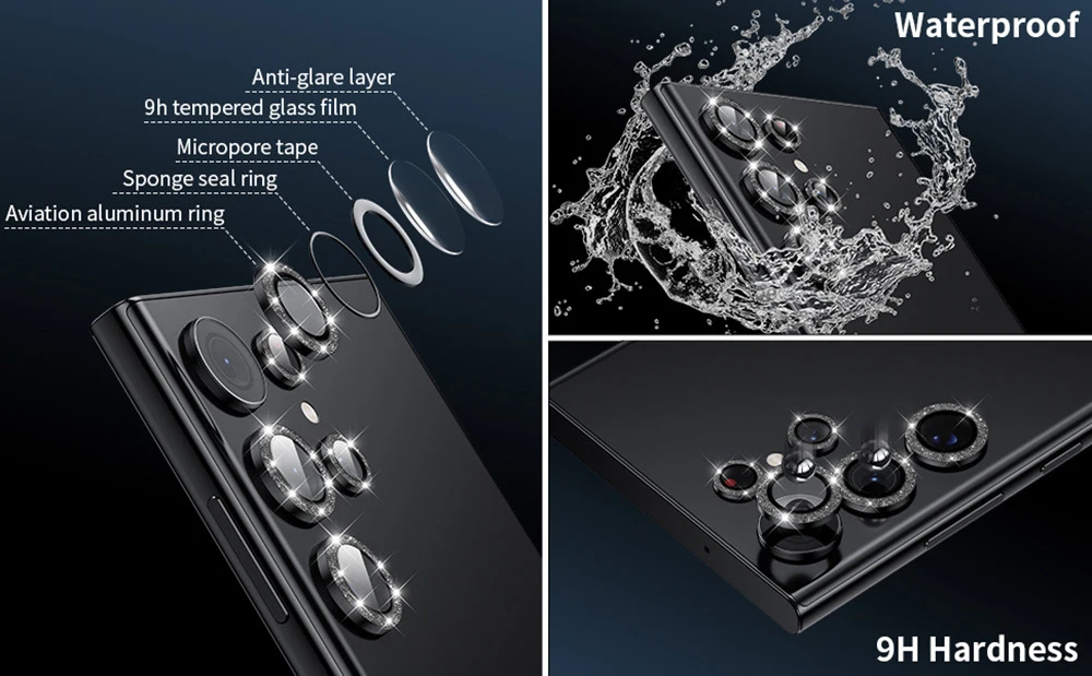 Diamond Lens Cover S24 Beschermfolies Voor Samsung Galaxy S23 S22 Ultra Plus Camera Beschermringdoppen_voghion.com