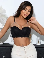 Women Sexy Lace 3/4 Cup Bralettes Diamond Chain Sexy Lingerie Suitable For Dating Underwire Push-Up Bras Anti-Sagging Underwear 3