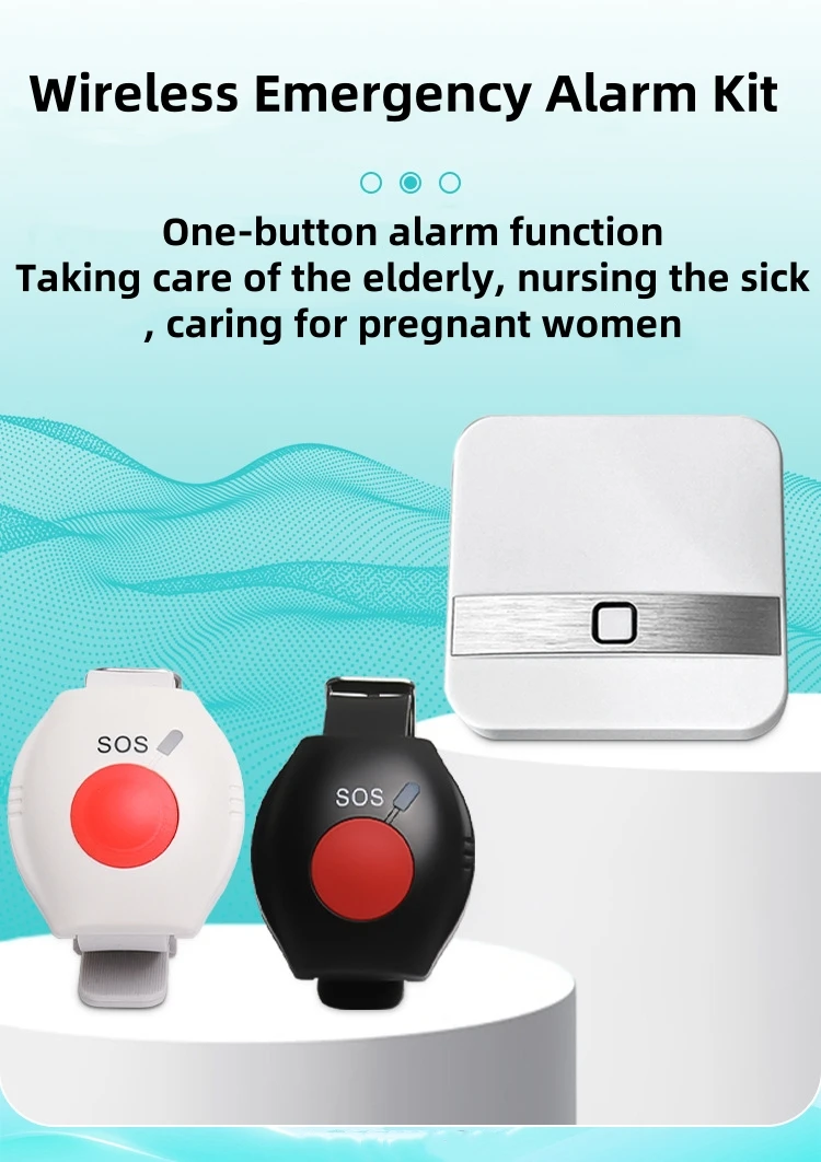 Wireless Remote Emergency Button SOS Call Button Wristwatches Emergency SOS Medical Alert System for Seniors Patients Elderly