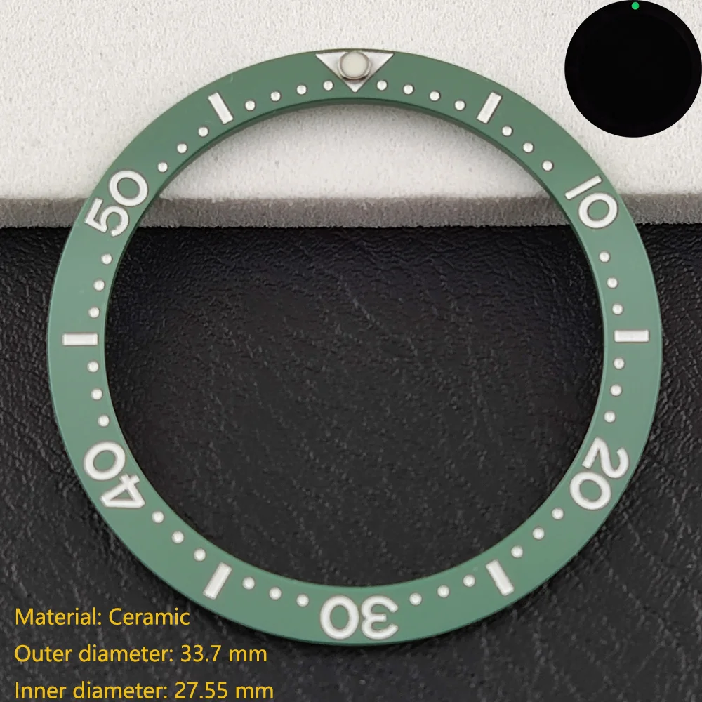 Premium Flat Ceramic Bezel Insert - 33.7mm x 27.5mm - Watch Replacement Accessory