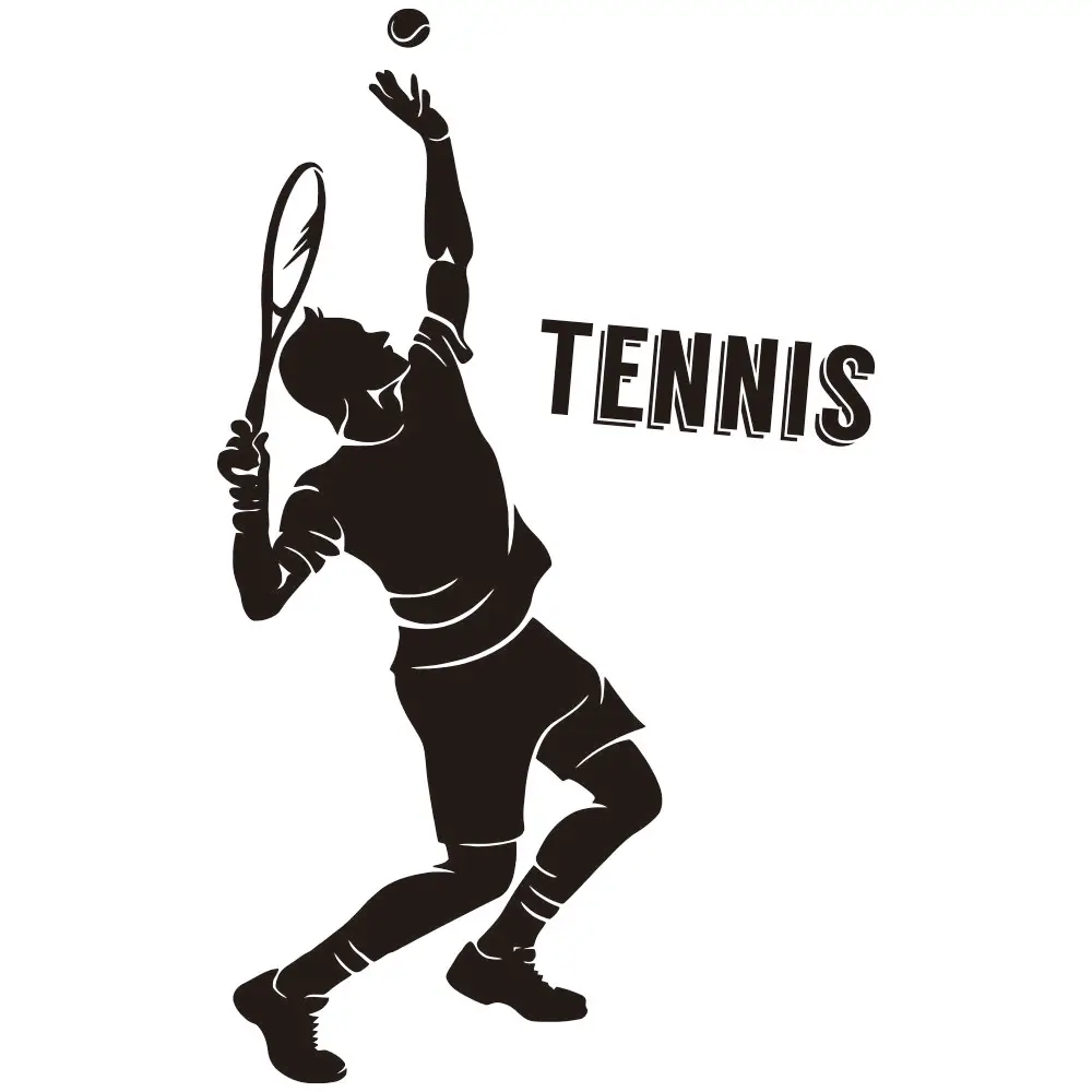 Removable Self-Adhesive Vinyl Tennis Player Play Tennis Home Decor Bedroom Living Room Decorative Sticker JZY150