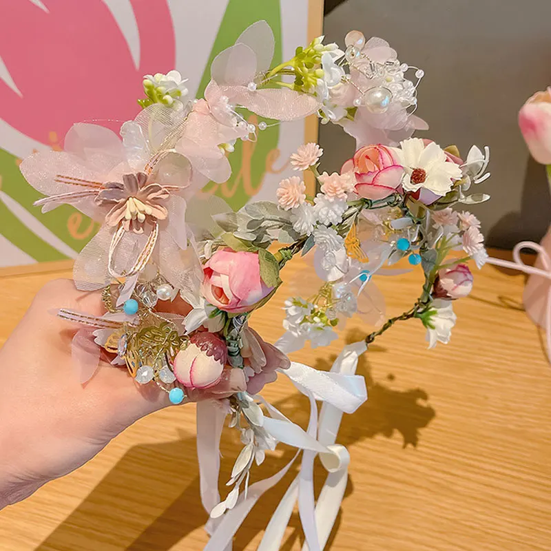 Corona De Flores De Marfil, Diadema Para Niña De Las Flores, Corona Floral Para Niña, Halo De Flores, Tocado De Flores, Boda Bohemia, Diadema Floral, Corona De Flores - España