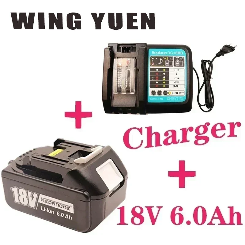 

BL1860 Rechargeable Battery 18 V 6000mAh Lithium ion for Makita 18v Battery BL1840 BL1850 BL1830 BL1860B LXT 400+charger
