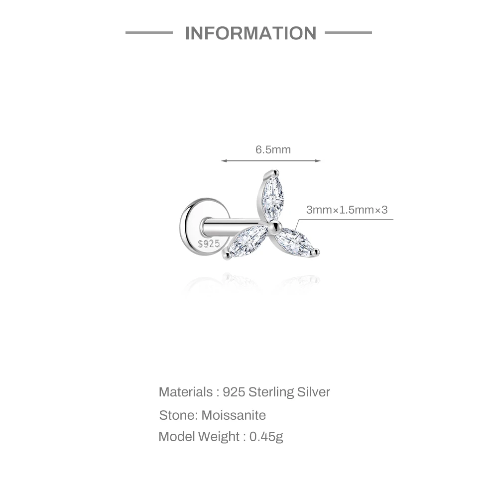 Aide S925 Sterling Silver Moissanite Earrings - Certificate