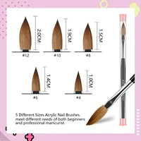 Saviland 5pcs Acrylic Nail Brush Set Acrylic Nail Brushes for Acrylic Application Professional Round Shaped Nail Acrylic Brushes 2