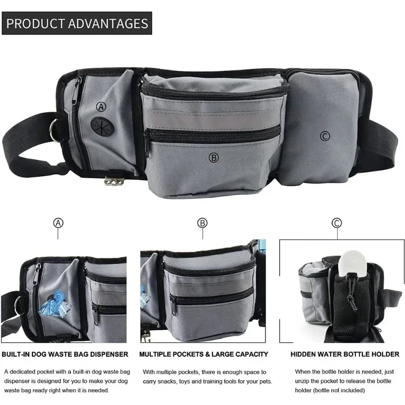 Dog Treat Pouch for Training Outdoor Feeding Bag Large Capacity Pet Trainer Reward Waist Bag Supply