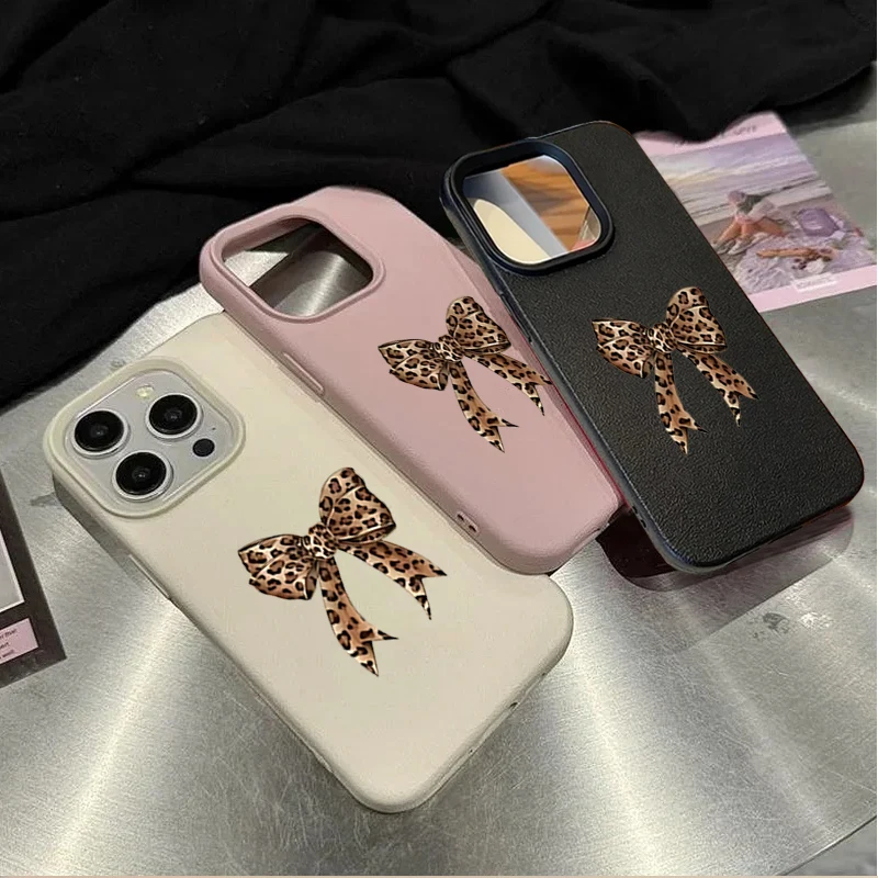 Leopard Bowknot Cover Case