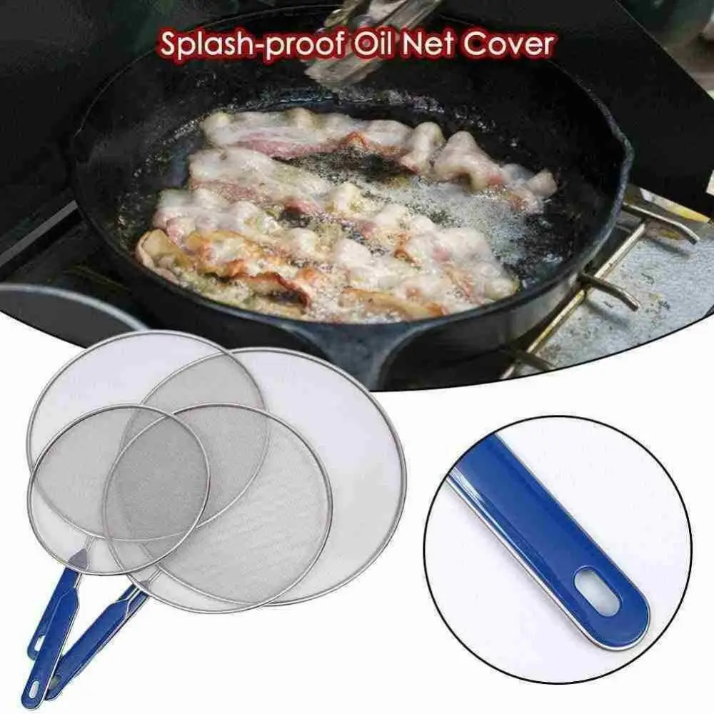Stainless Steel Cooking Frying Anti Splatter Pan Mesh Guard Screen Splash Cover Guard Oil Net Grease Splatter Screen grease splatter guard
