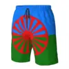 Romani People Rom Gypsy Flag Mens Swim Trunks Qucik Dry Board Beach Shorts Bathing Suit for Men Boardshorts Lightweight 2
