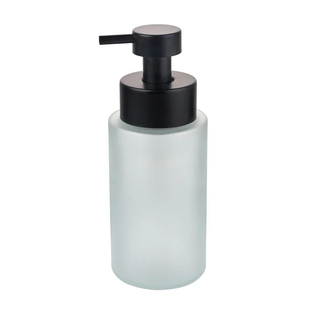 Longan Luxury 250ml 300ml 400ml Liquid Foam Soap Bottle Wide Mouth Glass Hand Soap Bottle With Foaming Pump Dispenser