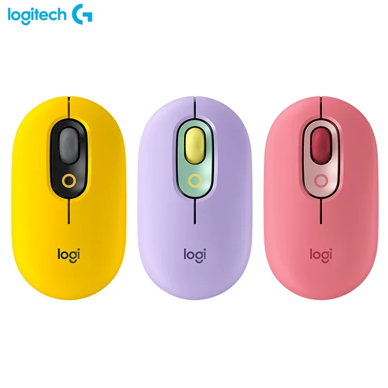

Беспроводная Бесшумная Bluetooth-Мышь Logitech POP, Высокоточная оптическая отслеживающая мышь для Ipad, ноутбука, офиса, портативная игровая