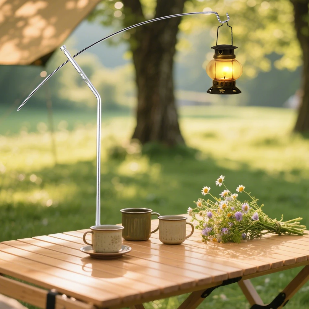 Outdoor Portable Light Hanger Aluminum Alloy IGT Table Lantern Hanger Portable Lamp Bracket for Outdoor Camping Hiking