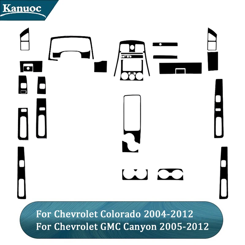 

ABS Piano Black Stickers For Chevrolet Colorado 2004-2012 For Chevrolet GMC Canyon 2005-2012 Car Interior Decorative Accessories