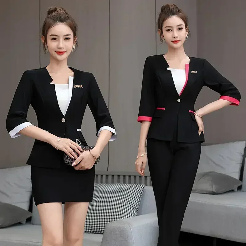 

Outfit Beauty Hotel Nail Woman Beautician Work Salon For Restaurant Massage Desk Sexy Clothes Waiter Spa Esthetic Uniform Cafe