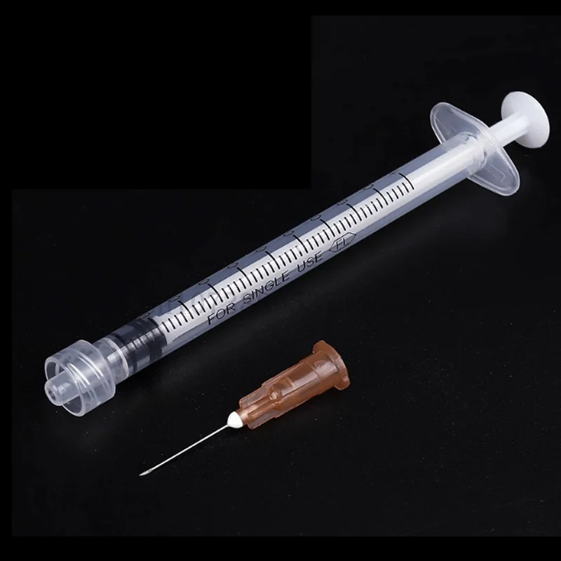 1ml luer Syringes+34G4MM+32G4MM+30G4MM 2.5mm Injection Needles Drawing Needles Tool Sharp Pointed Needles Tattoo Needle