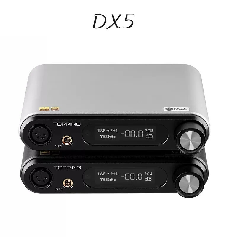 

New DX5 MQA Decoder ES9068AS*2 DAC Headphone Amplifier DSD512&PCM768kHz LDAC/USB/OPTICAL/COAXIAL Input XLR/RCA/6.35mm Output
