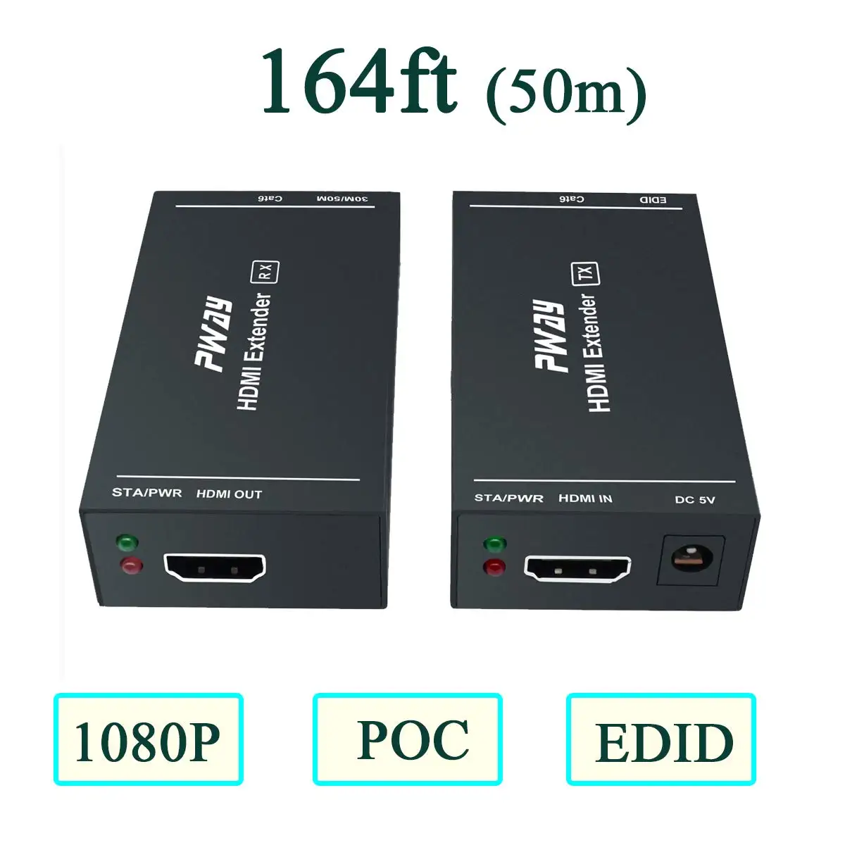 PWAY HDMI Extender RJ45 Cat5e/6 Cable Extend 1080P60Hz Audio Video