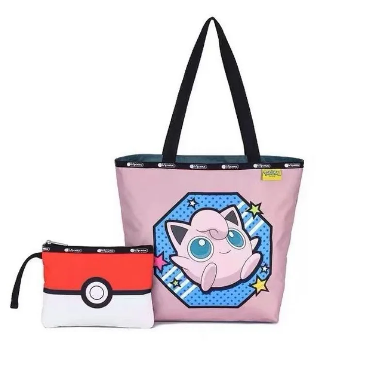 LeS Lebanshi 2022 New Pokemon Co-branded Tote Bag Cartoon High Value Cute Handbag Fat Ding Kabi Beast Gift