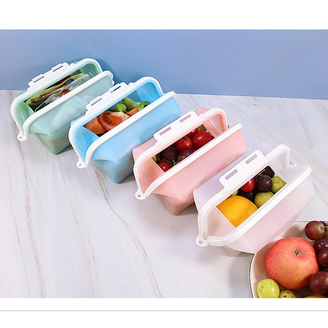 Silicone Bag Zipper Food Food Bag Food  Reusable Silicone Food Storage Bags  - New - Aliexpress