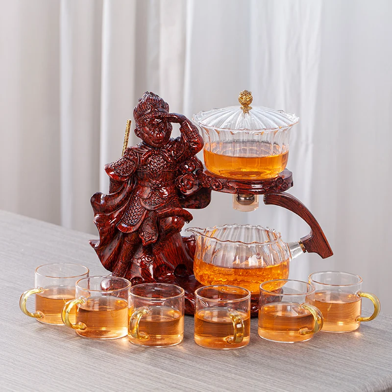 Creative Monkey King Glass Tea Set Automatic Teapot Tea Heat-resistant Kungfu Drinking Make