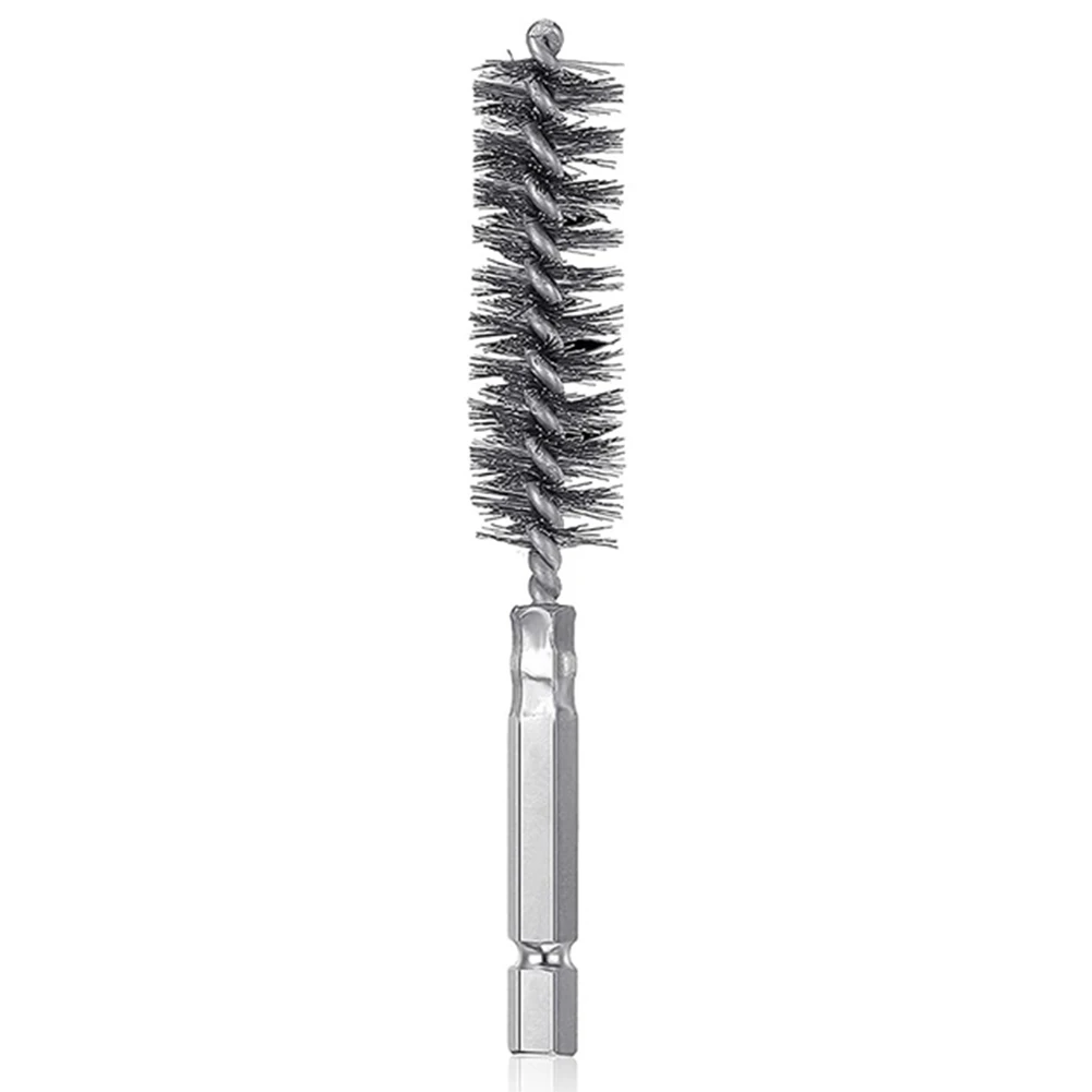 Wire Brush Wire Brush Set Electric Wire Brush Tube Cleaning Brush 8/10/12/15/17/19mm Machinery Paint Remover Rust Cleaner Metal Washing Polishing Power Impact Drill Hand Tool