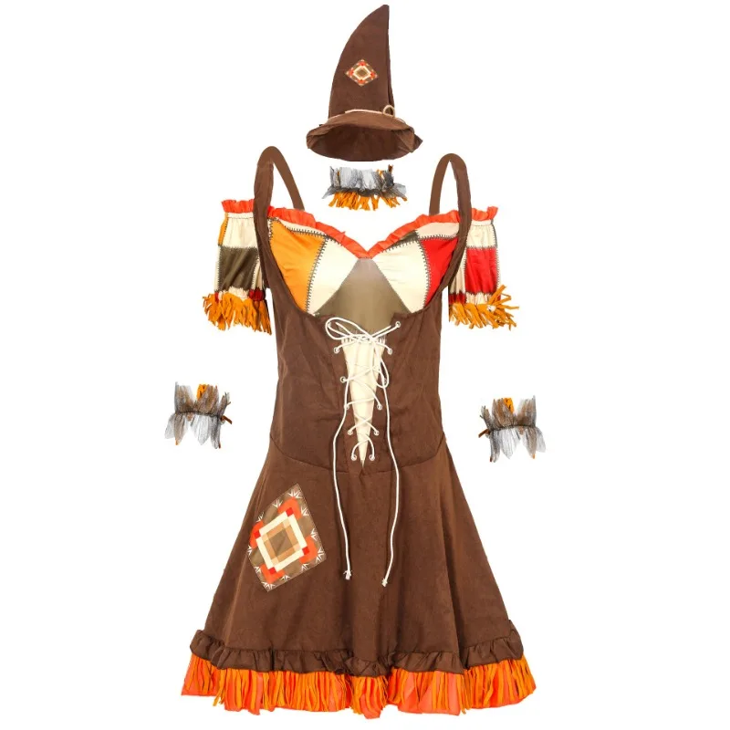 Anime Scarecrow Cosplay Fancy Party Dress Halloween Party Suit Carnival Circus Funny Clown Masquerade Costume