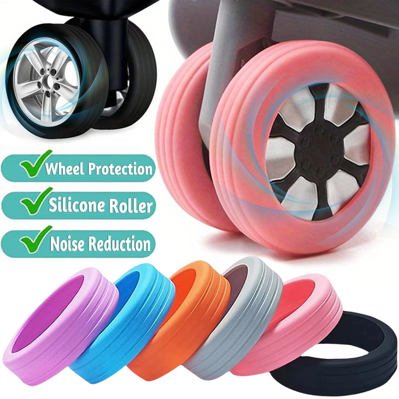 

2/12pcs Luggage Wheels Protector Silicone Wheels Caster Shoes Travel Luggage Suitcase Reduce Noise Wheel Guard Cover Accessories