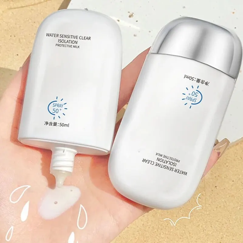 Sunscreen Face White Bottle UV Isolation 2 in 1 Whitening Isolation Light and Breathable Refreshing Non-greasy Sunscreen