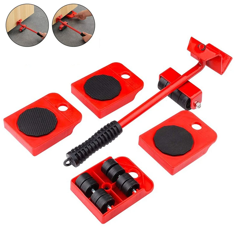 Furniture Mover Tool Set Heavy Stuffs Moving Roller With Bar Furniture Mover Lifter With Wheel Professional Moving Tool