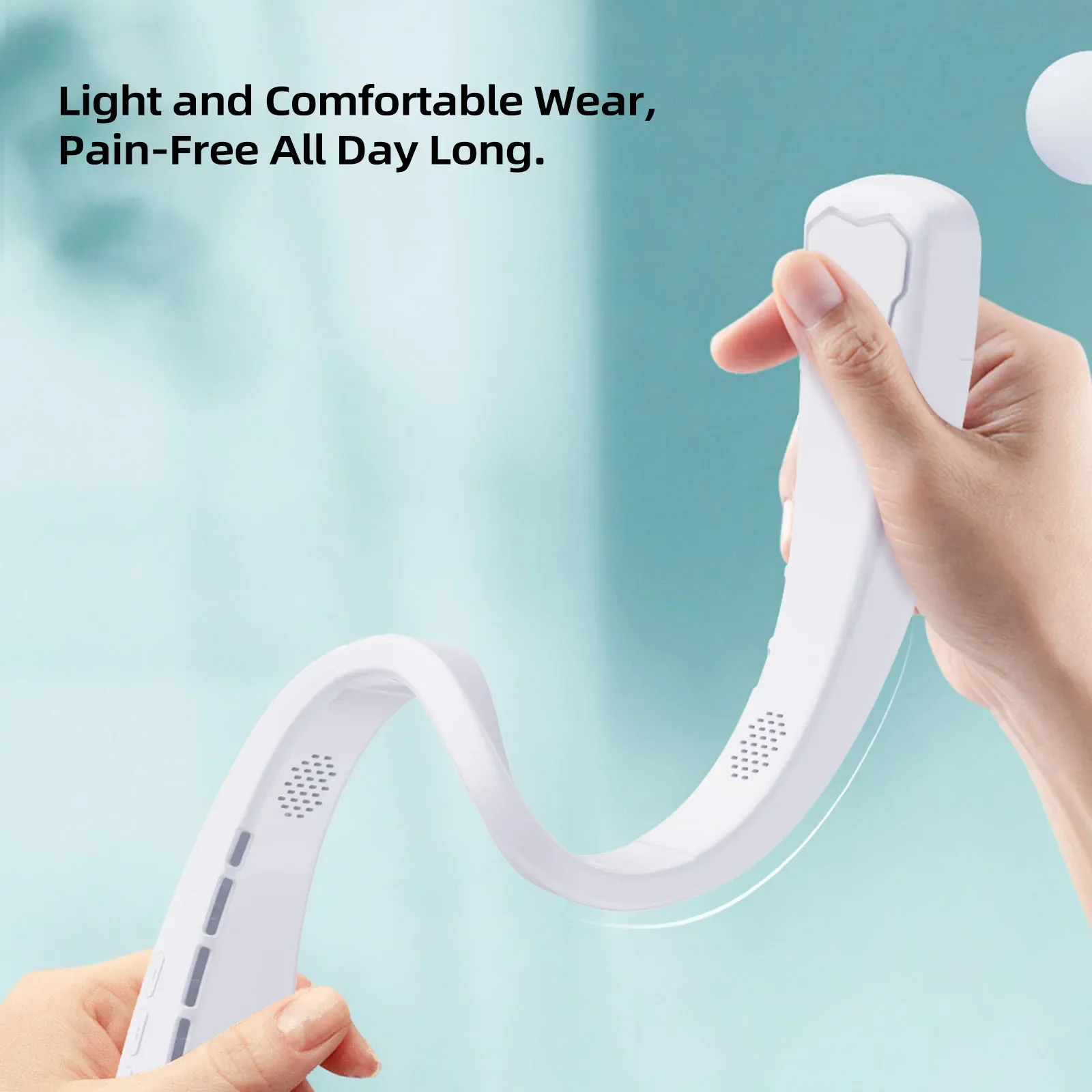 2-In-1 Neck Cooler Bluetooth Speaker Wearable Neckband Speaker Hands-Free Ear-Free for Tv Game Play Home Outdoor Electric Fan