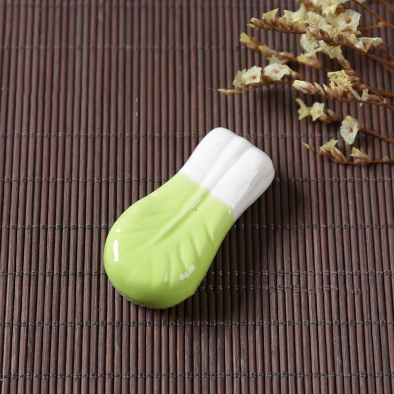 Japanese Style Chopstick Holder Ceramics Chopsticks Rest Vegetable Fruits Shape Fork Shelf Kitchen Tableware Dining Table Decor