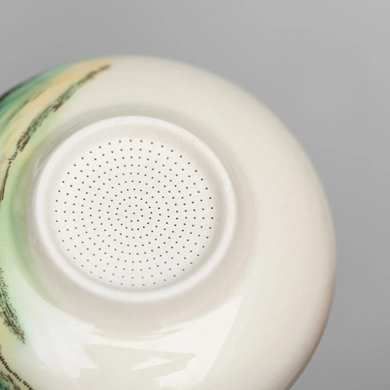 Antique Glaze Tea Strainer Tea Funnel Qianli Jiangshan All Porcelain Filter Household Kung Fu Set