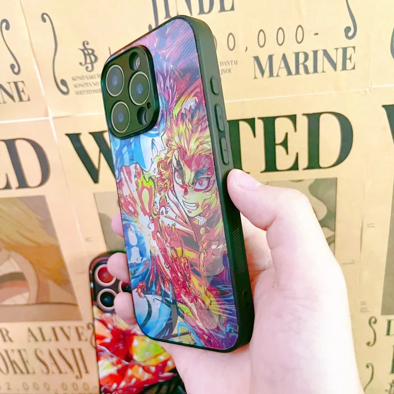 Demon Slayer 3D Phone Case – Kyojuro, Akaza & Tanjiro iPhone 11–16 Pro Max