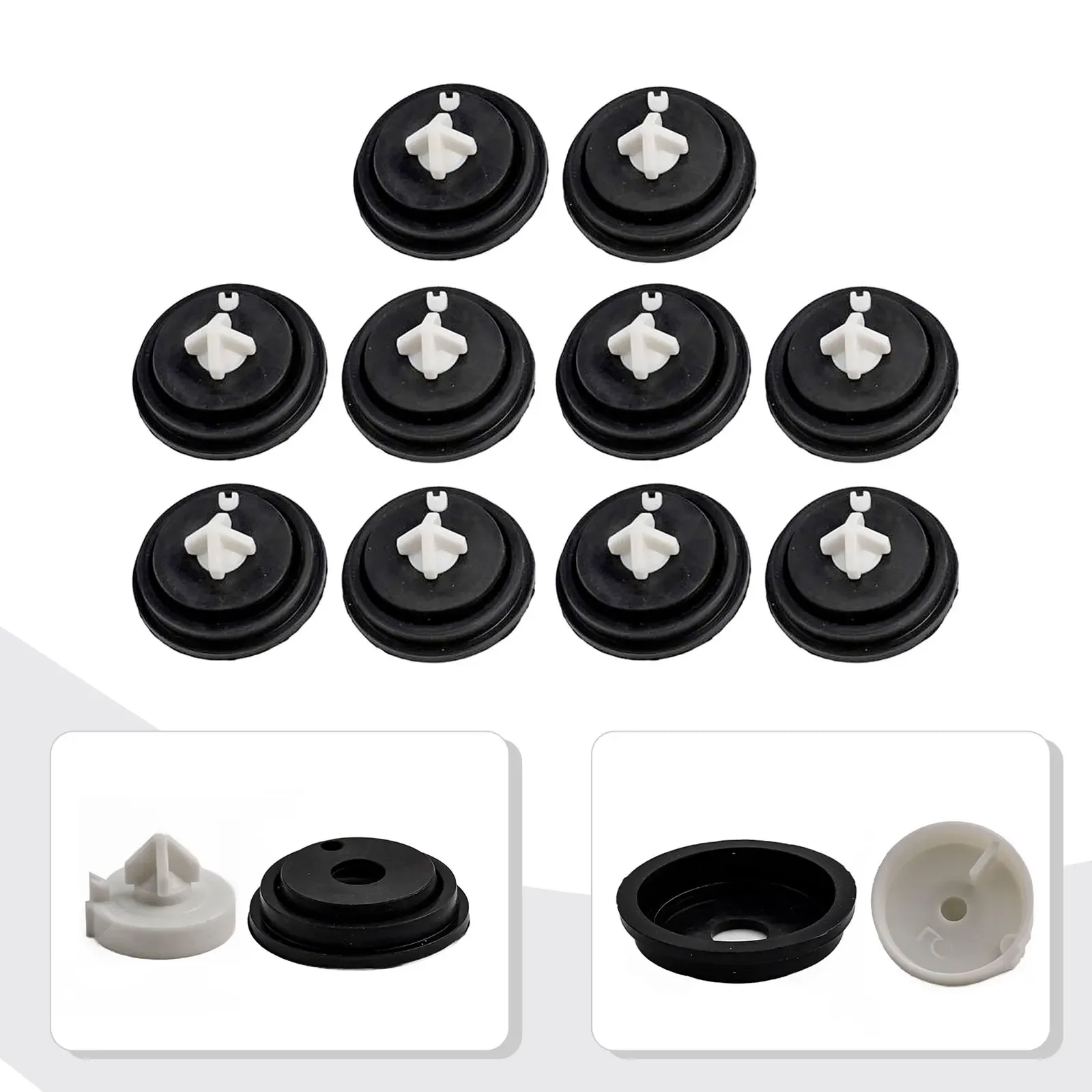 10pc Toilet Rubber Diaphragm Washer For Siamp Fill Valves Ballvalve Replacement Black Bidet Attachments 27*15mm