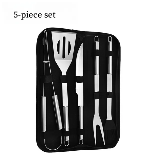 Set da forno in acciaio inossidabile Strumenti combinati per barbecue Griglia per barbecue all'aperto Set per barbecue Set per barbecue Borsa di stoffa portatile Strumenti di cottura 1